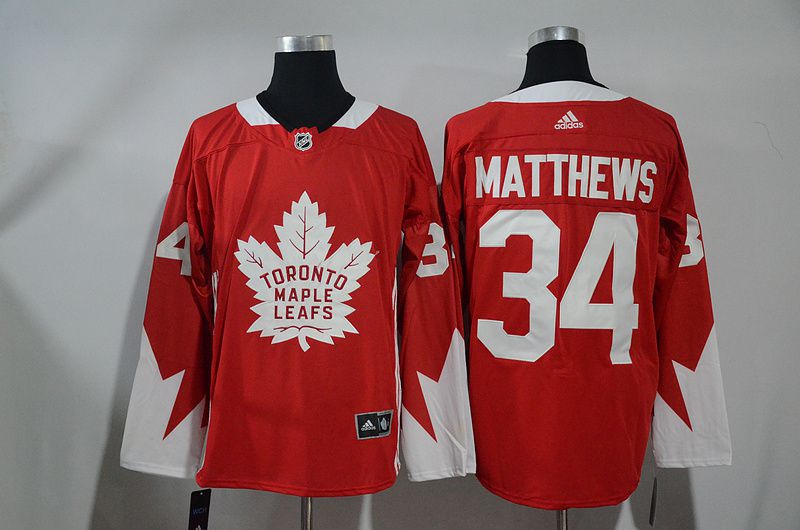 Men Toronto Maple Leafs 34 Matthews Red NHL Jerseys